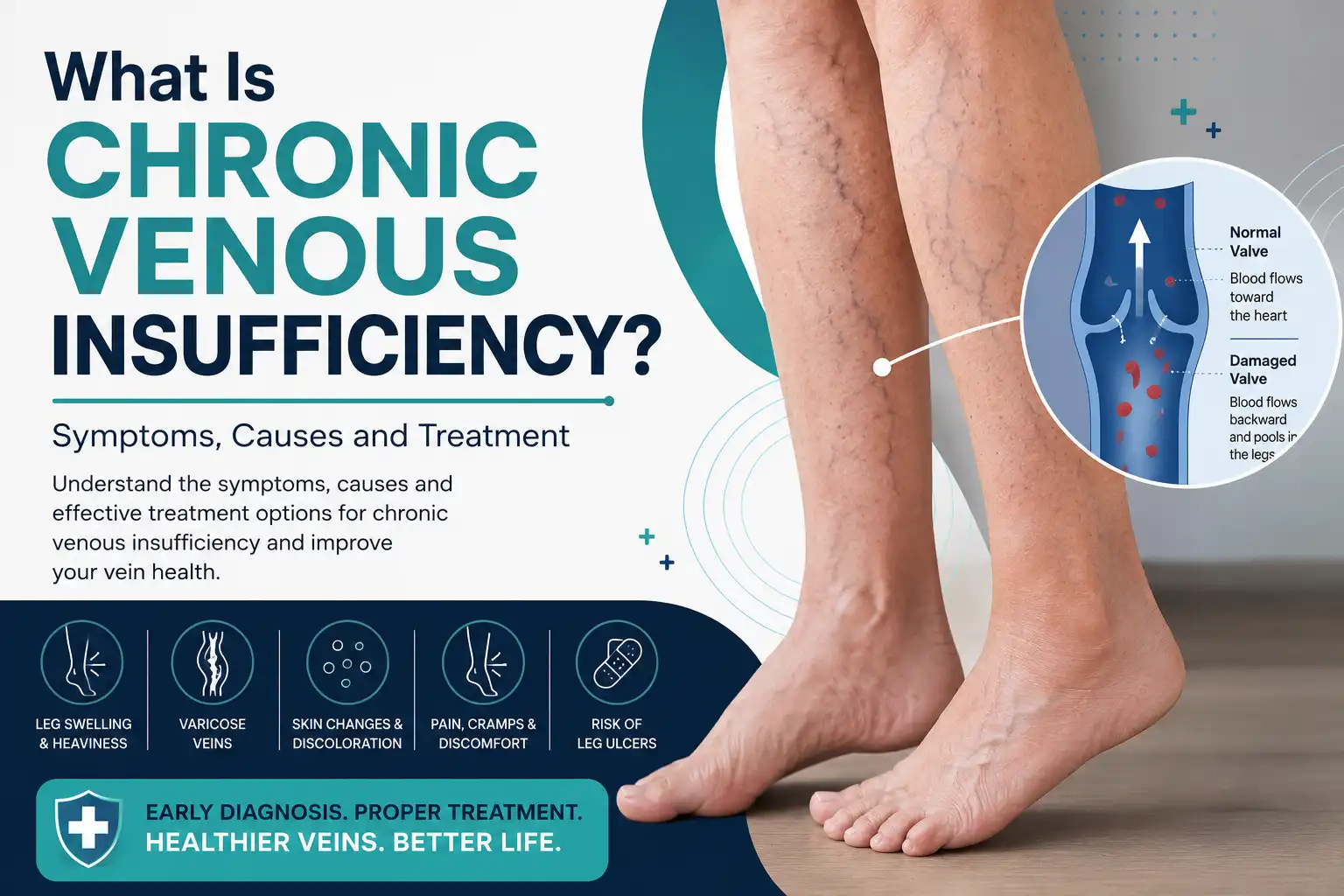 Chronic venous insufficiency symptoms, causes, and treatment options for improving circulation and vein health